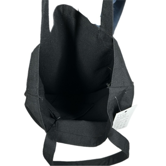 Black Canvas 2 Pc Tote bag & Cosmetics pouch Set Champagne Glass & Bottle design - Picture 6 of 8